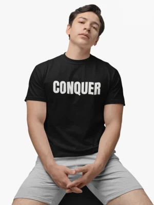 black t-shirt,