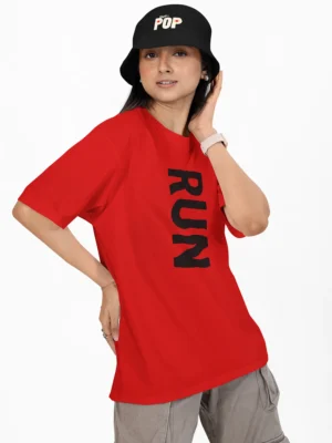 red oversized t-shirt