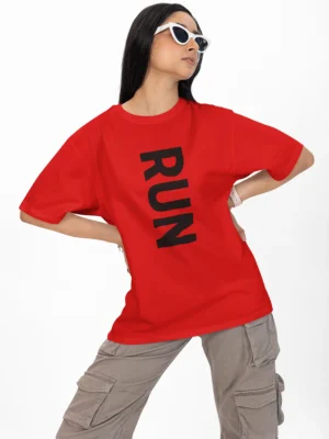 red oversized t-shirt