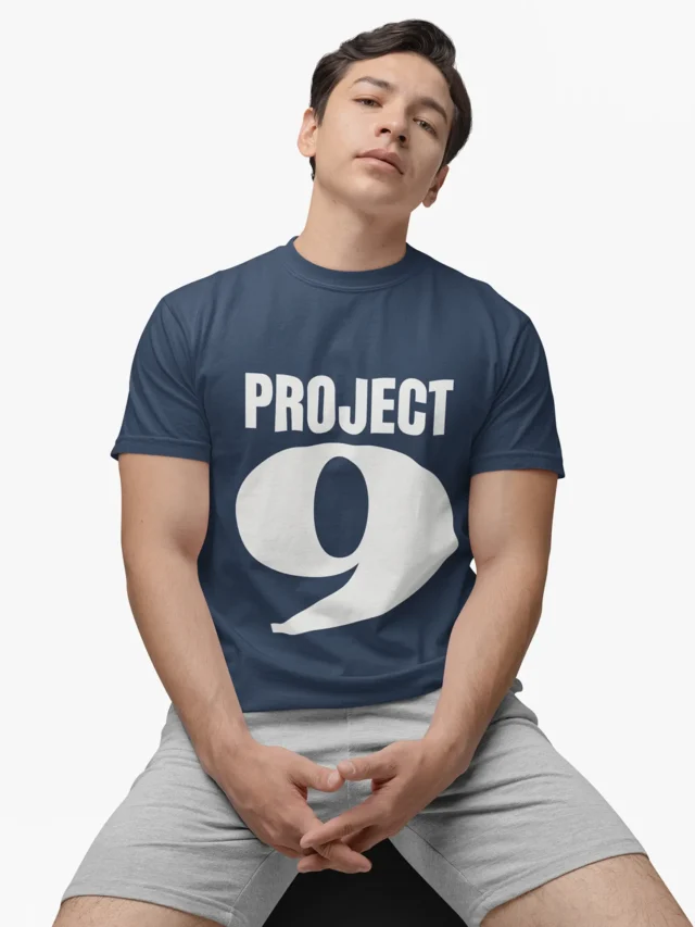 navy-blue t-shirt