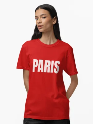 vibrant red t-shirt
