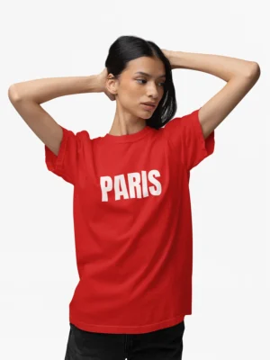 vibrant red t-shirt