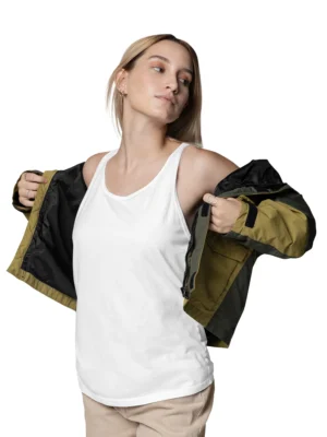 white tank top
