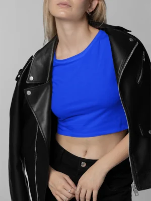 blue crop top