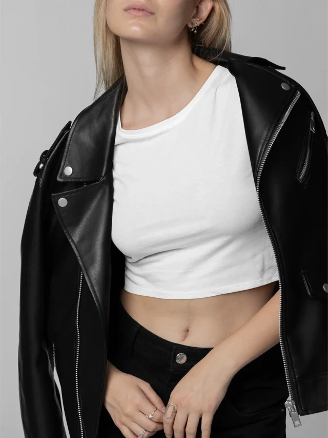 cropped white top