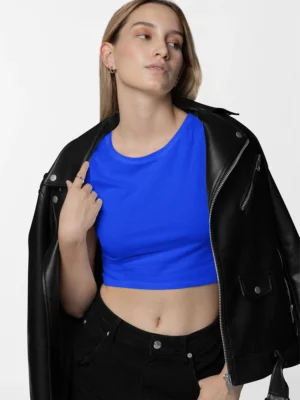 blue crop top