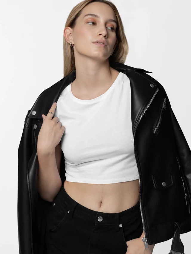 cropped white top