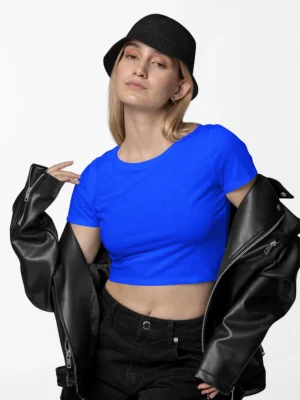 blue crop top