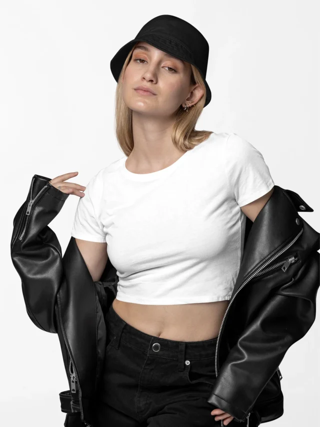 cropped white top